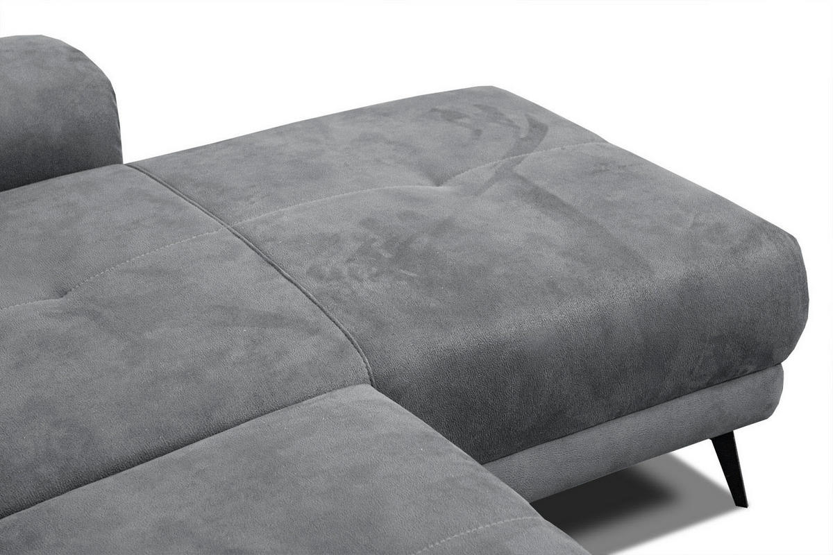 ECKSOFA FIERO 4-Sitzer, grau - Dunkelgrau/Schwarz, Holzwerkstoff/Textil (288/170cm) - Courtois Laville