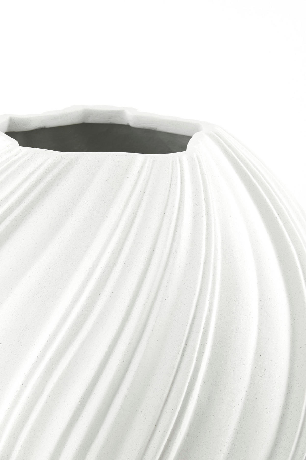 VASE Yatung Weiß Ø65/60 cm - Weiß, Stein (60cm) - Light & Living