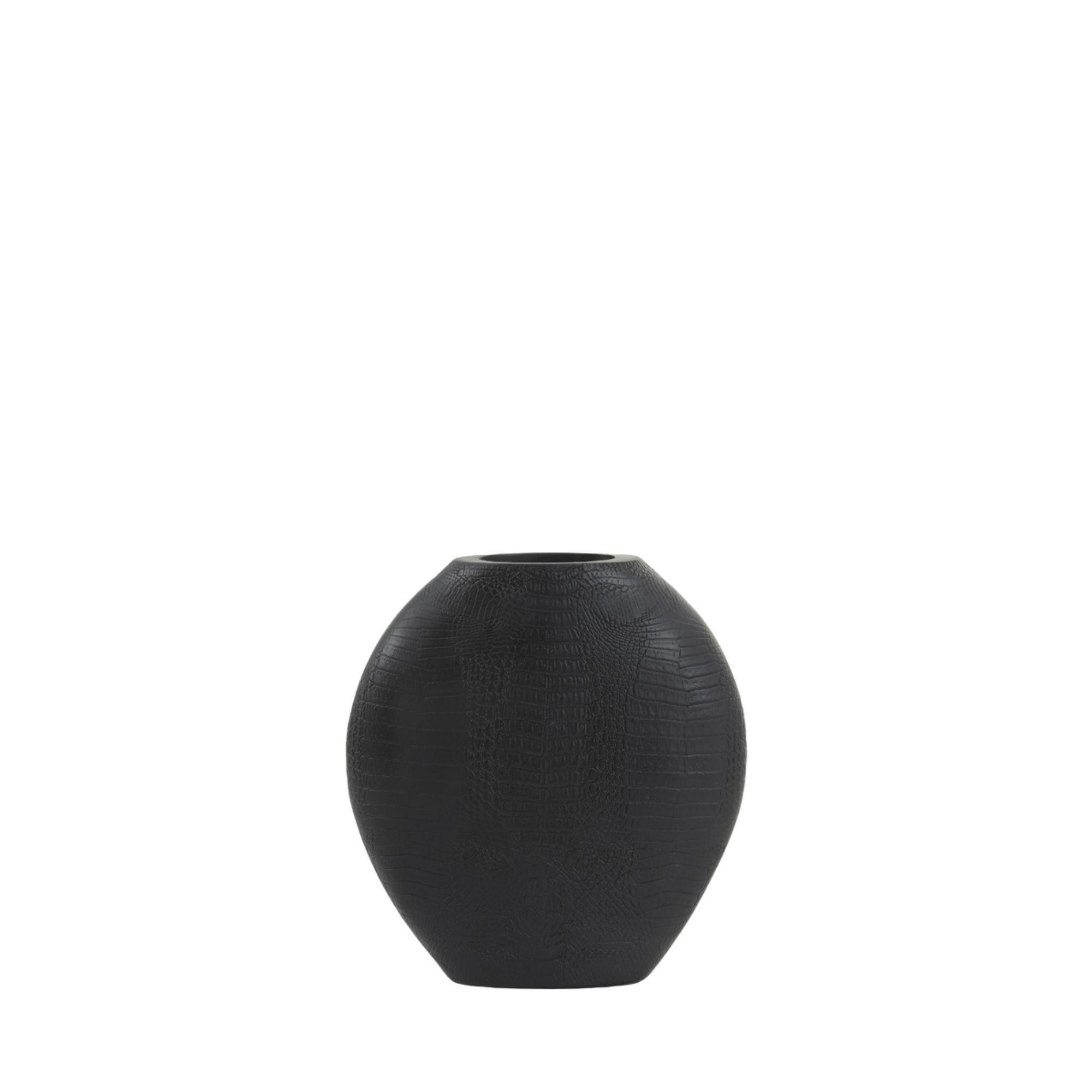 VASE Skeld Schwarz 29.5/8/31.5 cm - Schwarz, Kunststoff (31.5cm) - Light & Living