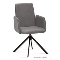 ARMLEHNSTUHL drehbar (2er-Set) Deasia 52x92x60 Schwarz/Grau - Schwarz/Grau, Kunststoff (60/92/52cm) - 58aufmkessel