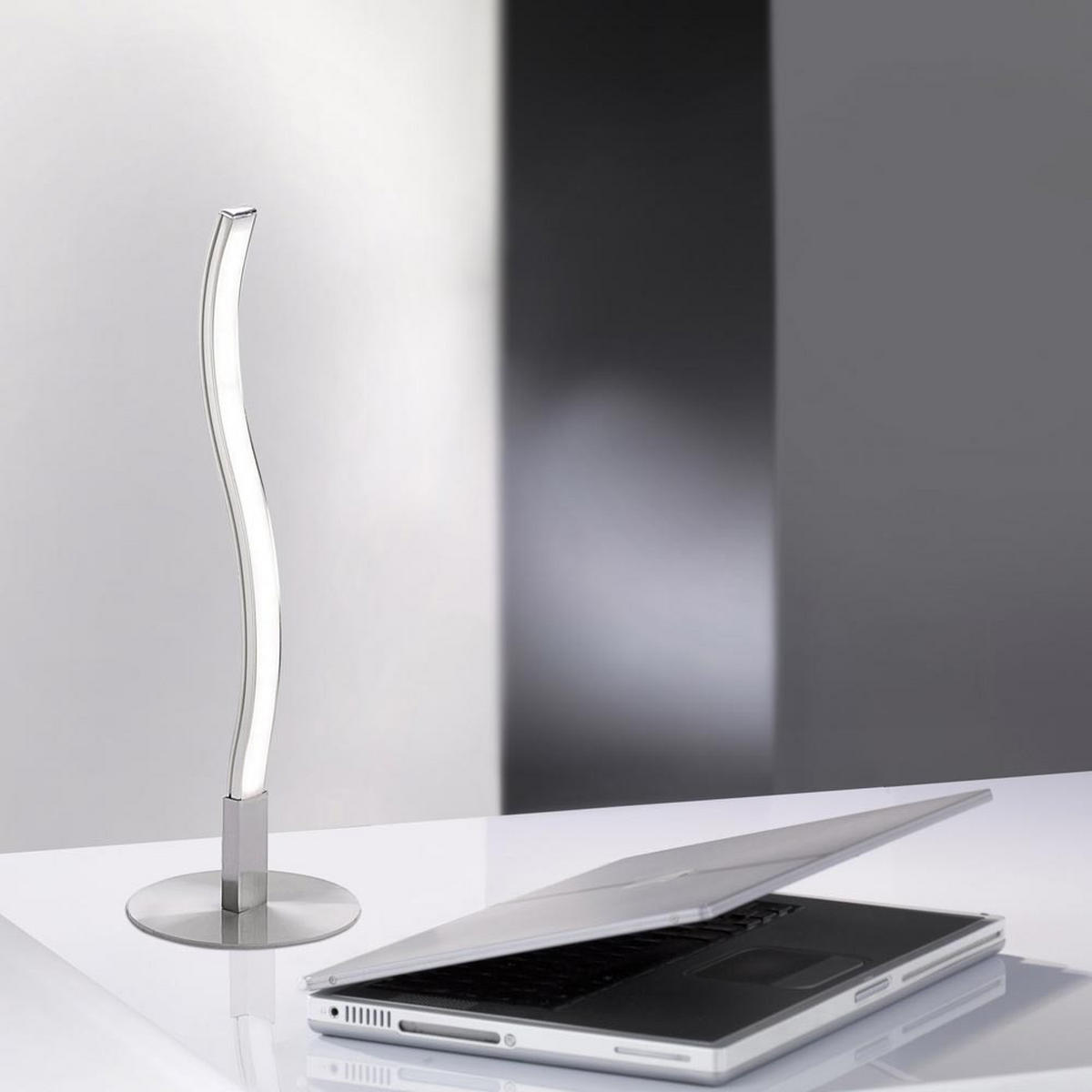 LED TISCHLEUCHTE WAVE Silber - Silberfarben, Metall (10/10/30cm)