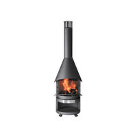 GARTENKAMIN Fuego 70 Stahl fahrbar - Schwarz, Kunststoff (76/126/72cm)