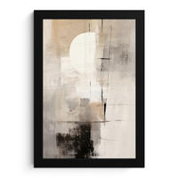 GERAHMTES BILD Abstrakt - Kunst - Grau 20x30 cm - Hellgrau, Papier (20/30cm) - MuchoWow