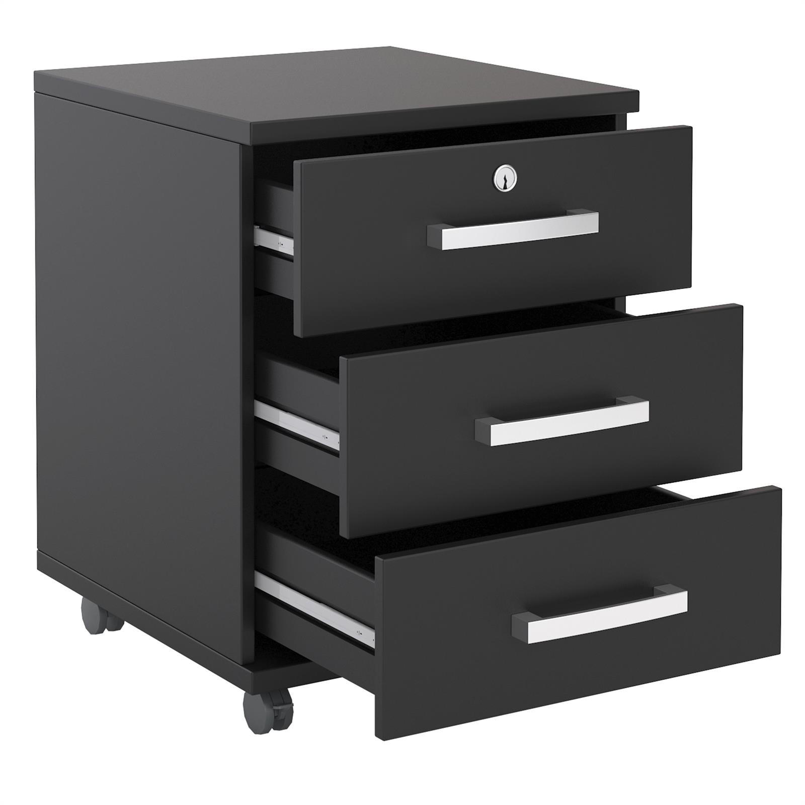 ROLLCONTAINER VANCOUVER - Schwarz, Holzwerkstoff (44/58/45cm) - CARO-Möbel