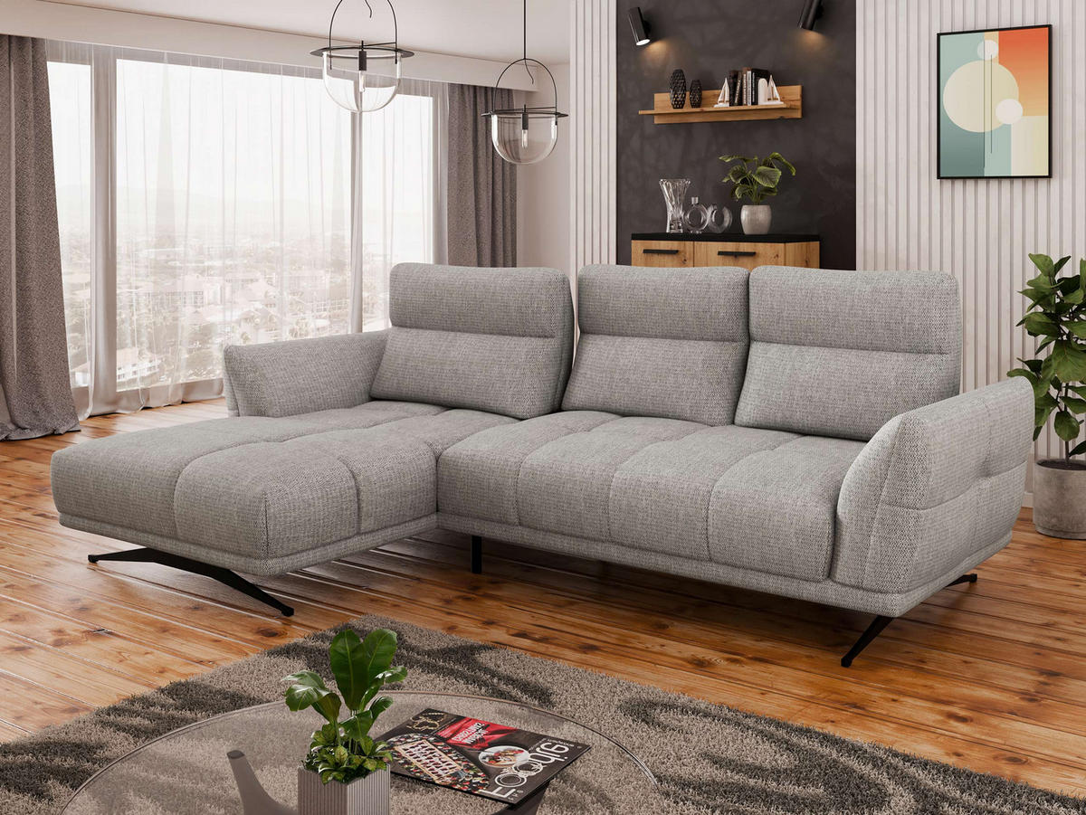 ECKSOFA Giovanni Z LCH, Seite: Links LC-2R - Hellbraun/Schwarz, Holz/Textil (298/195cm) - MIRJAN24