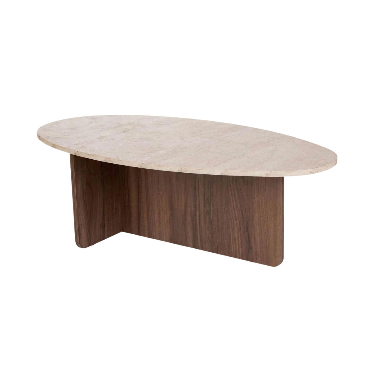 COUCHTISCH mit ovaler Platte L125 cm 65/120/40 cm - Eichefarben, Holzwerkstoff (70/65/40cm) - Calicosy