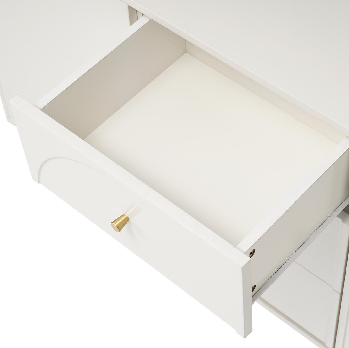 KOMMODE 140/40/84 cm aus Holz und Metall mit verstellbarem Einlegeboden Creme-Weiß - Weiß, Holz (140/40/84cm) - Modenvie