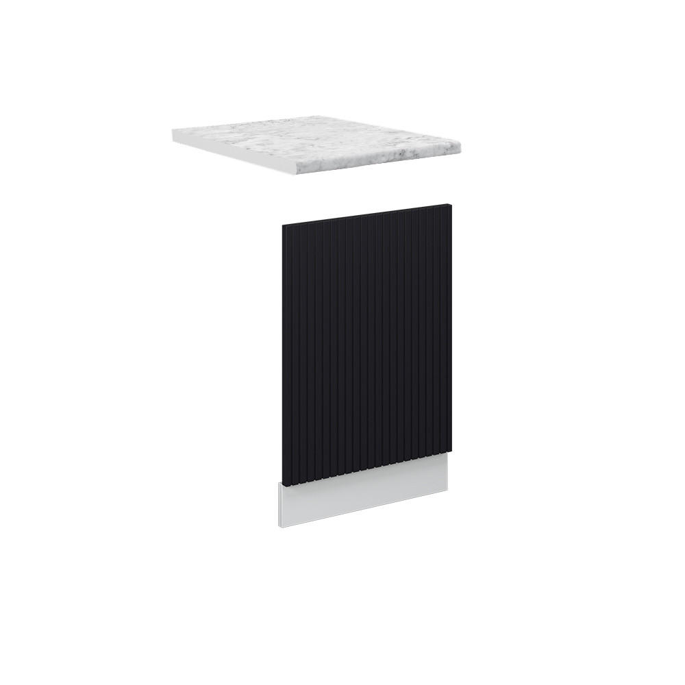 FRONTBLENDE Fame-Line, Schwarz gestreift, 45 cm, AP Marmor - Schwarz/Weiß, Holzwerkstoff (45/67.4/1.6cm) - Vicco
