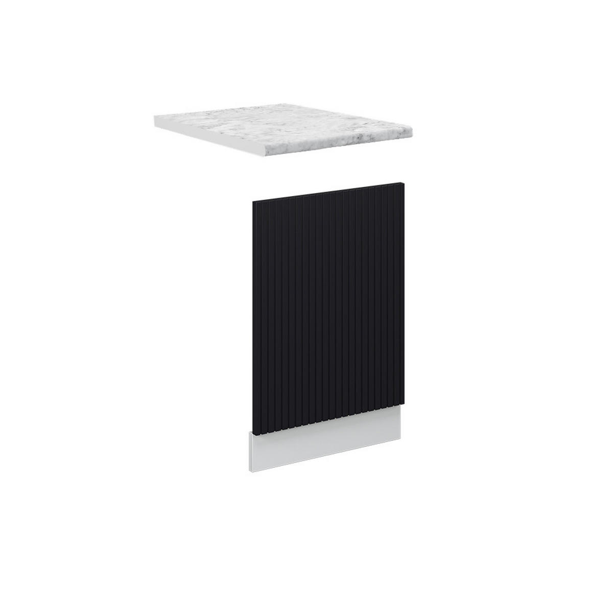 FRONTBLENDE Fame-Line, Schwarz gestreift, 45 cm, AP Marmor - Schwarz/Weiß, Holzwerkstoff (45/67.4/1.6cm) - Vicco