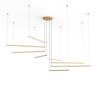 LED-HÄNGELEUCHTE - Goldfarben, Metall (220/200/120cm) - Lumicom