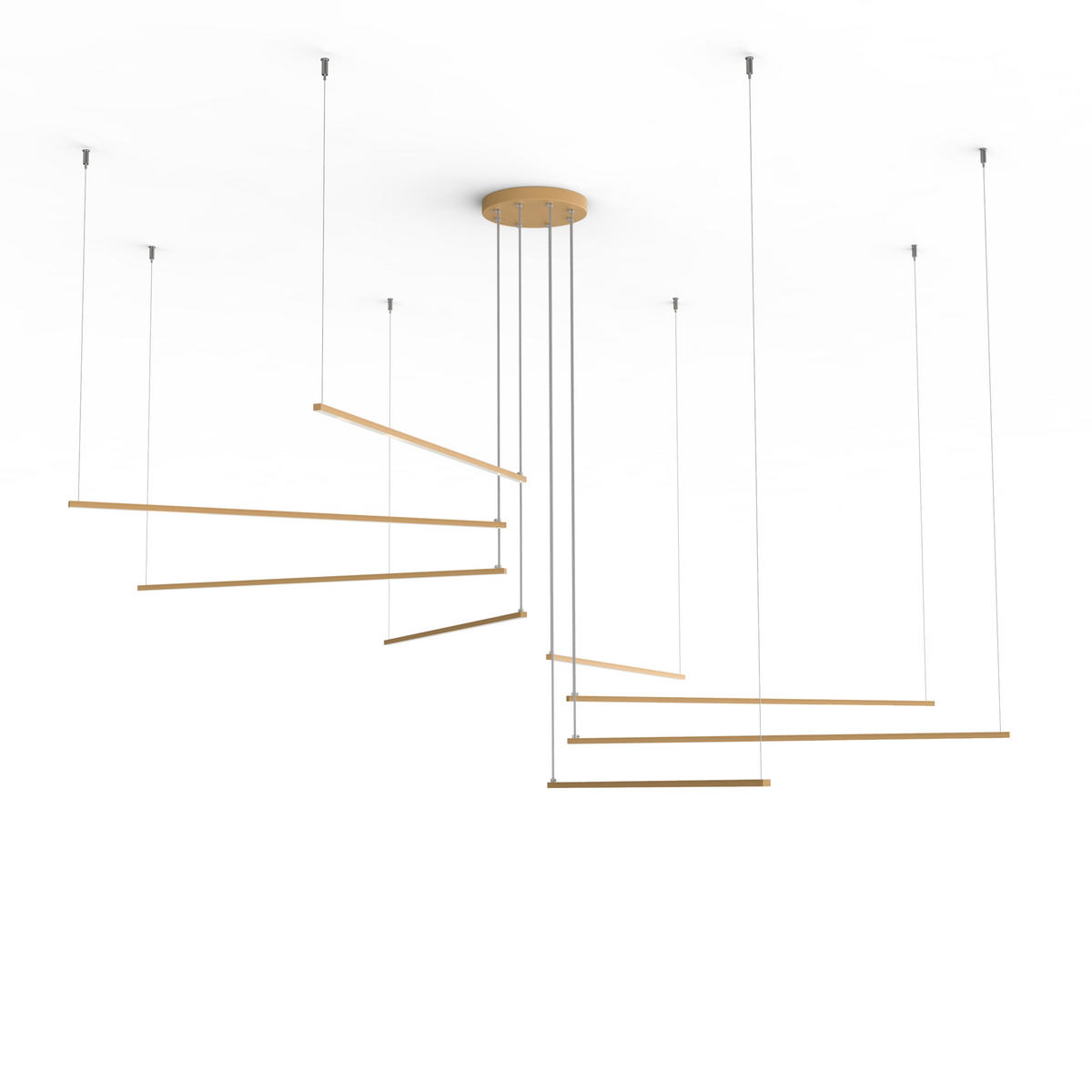LED-HÄNGELEUCHTE - Goldfarben, Metall (220/200/120cm) - Lumicom