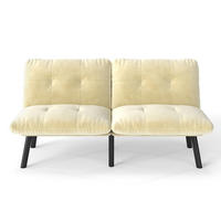 SOFA-BETT klappbar in Cream mit Samtbezug - Weiß, Metall (160/78/81cm) - Meubliv