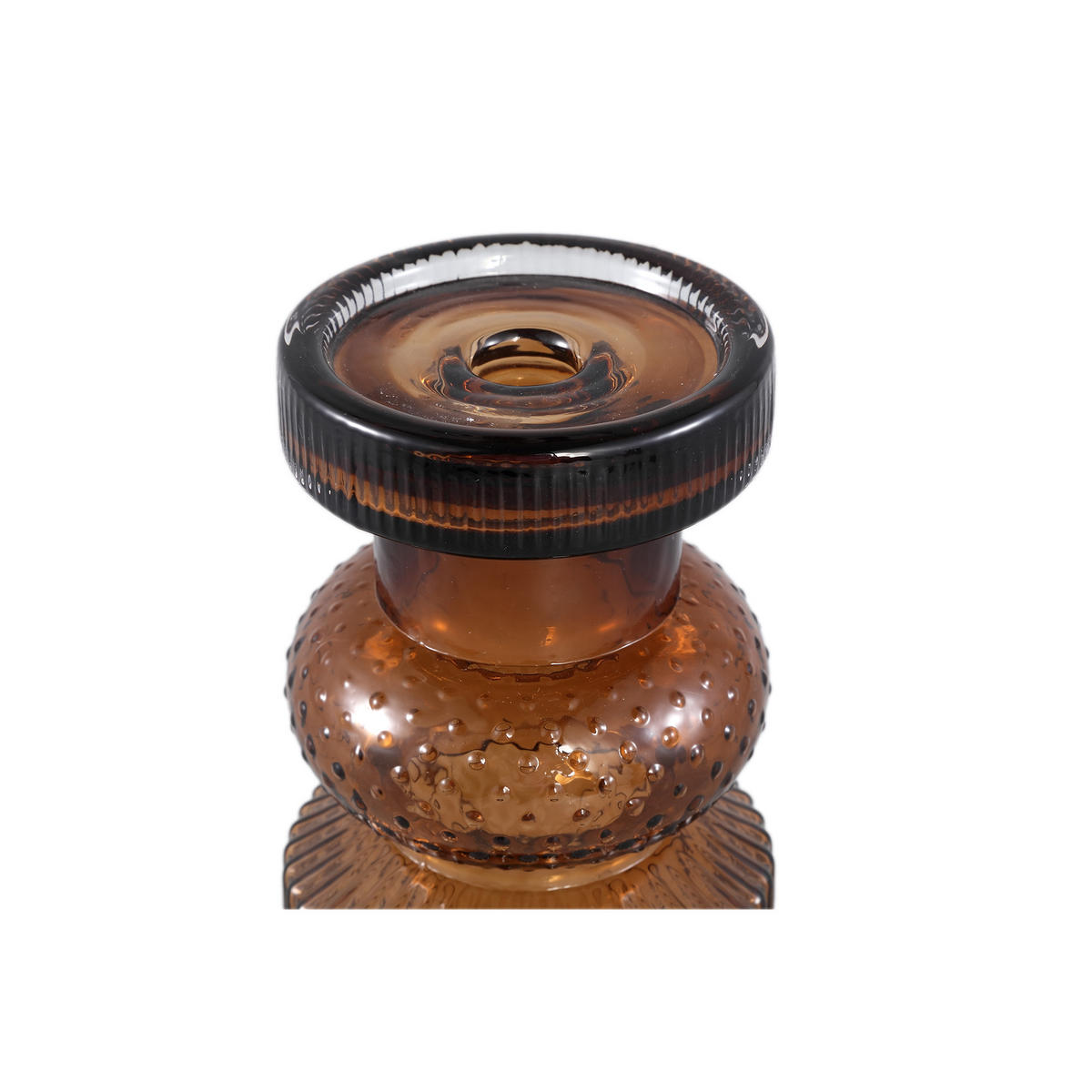 KERZENHALTER Fadri Braun 12/12/22cm - Braun, Glas (12/22/12cm) - PTMD Collection