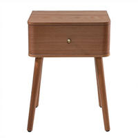 NACHTTISCH 1 Schublade mit abgerundeten Fronten B42 cm - KARL - Eschefarben, Holzwerkstoff (35/58/43.5cm) - Calicosy