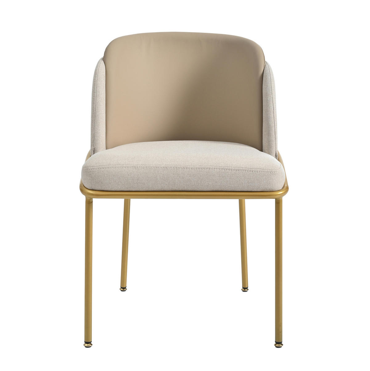 STUHL Esszimmer nordisch-minimalistisch Holz/Metall Beige Khaki - Beige, Metall (55/85/55.2cm) - Meubliv