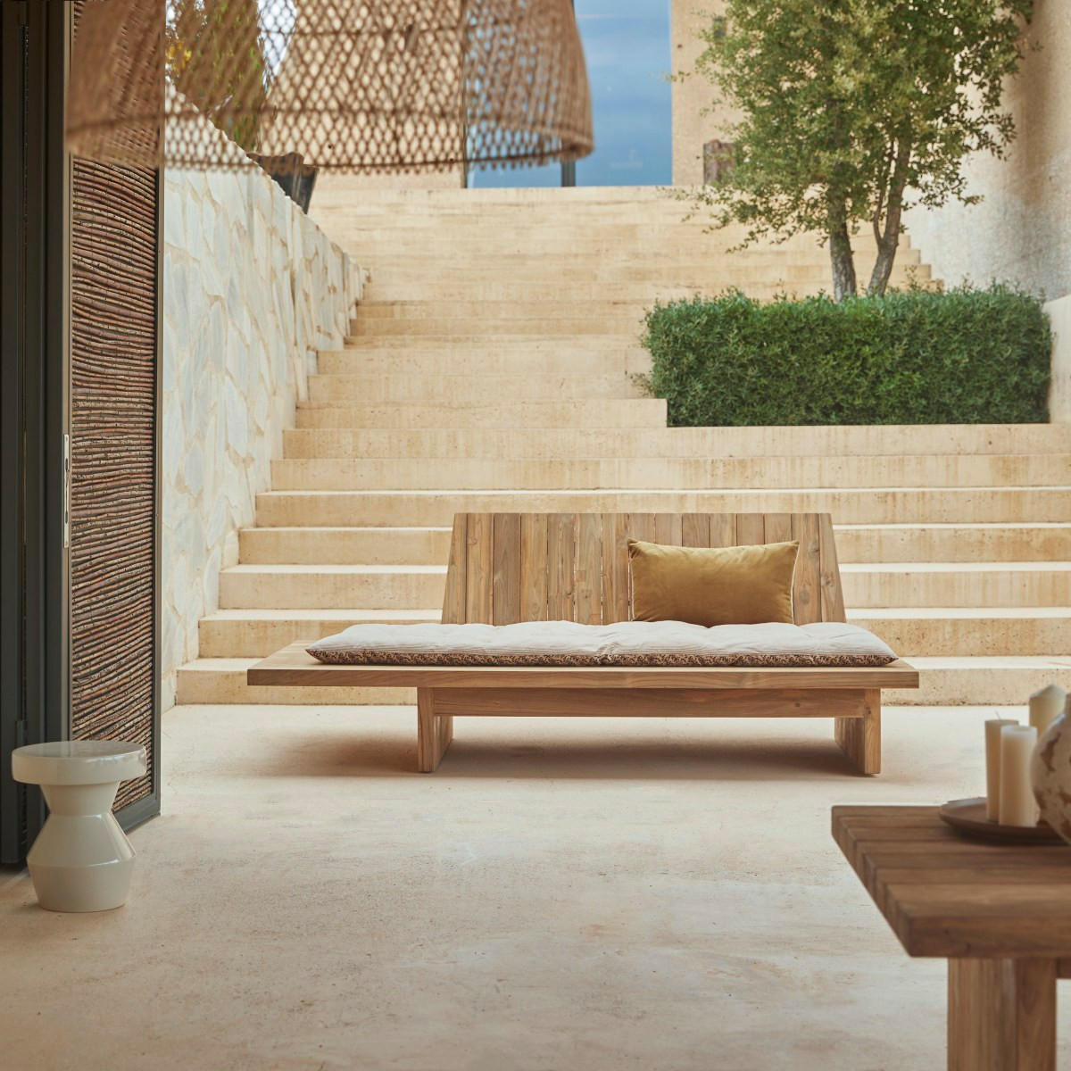 GARTENBANK Joaquin Natur aus Teak - Naturfarben, Holz (200/76/100cm) - Tikamoon