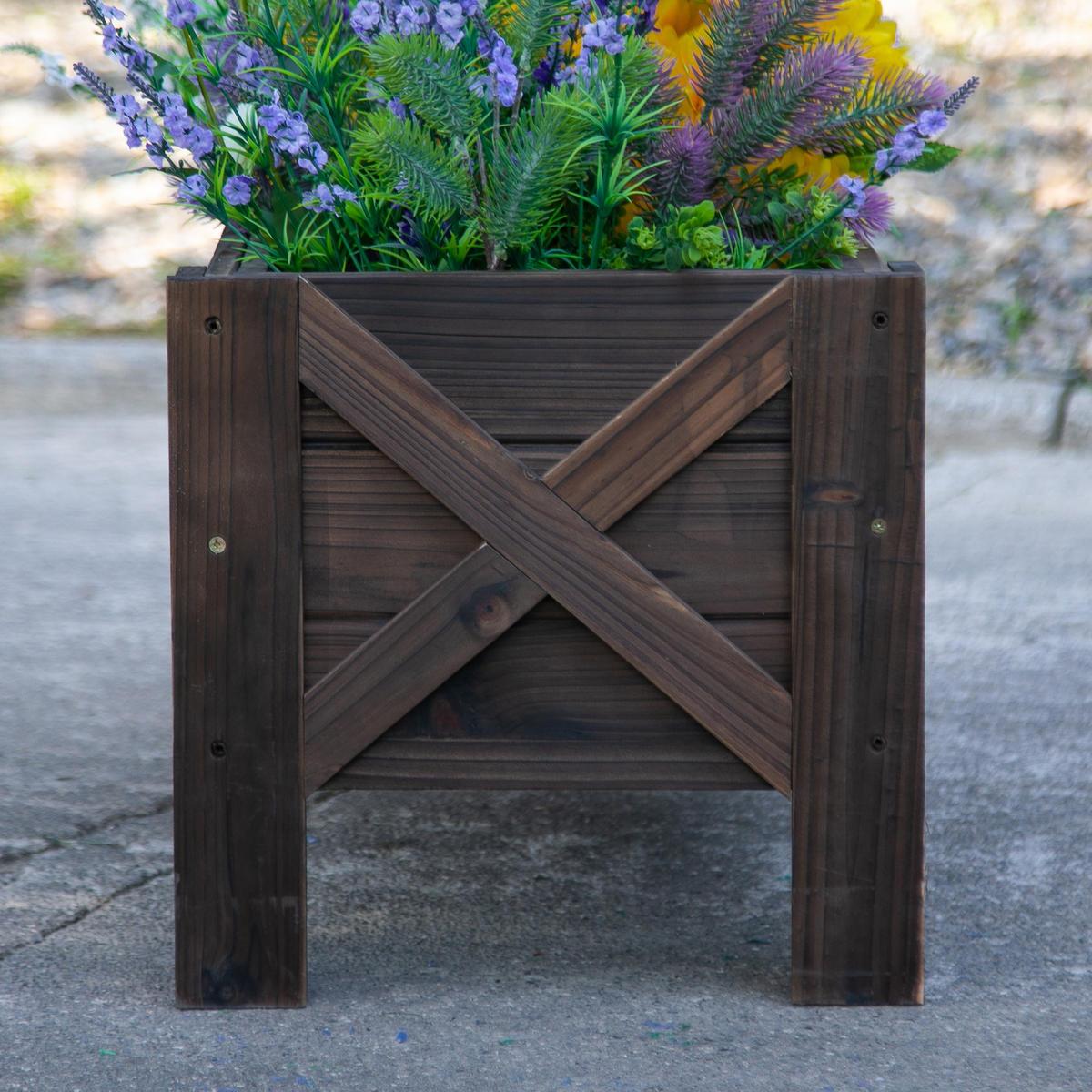 HOCHBEET DE-12101 100/36/36 cm mit Bewässerungseinsätzen Natur - Braun, Holzwerkstoff (100/36/36cm) - ComfortXL