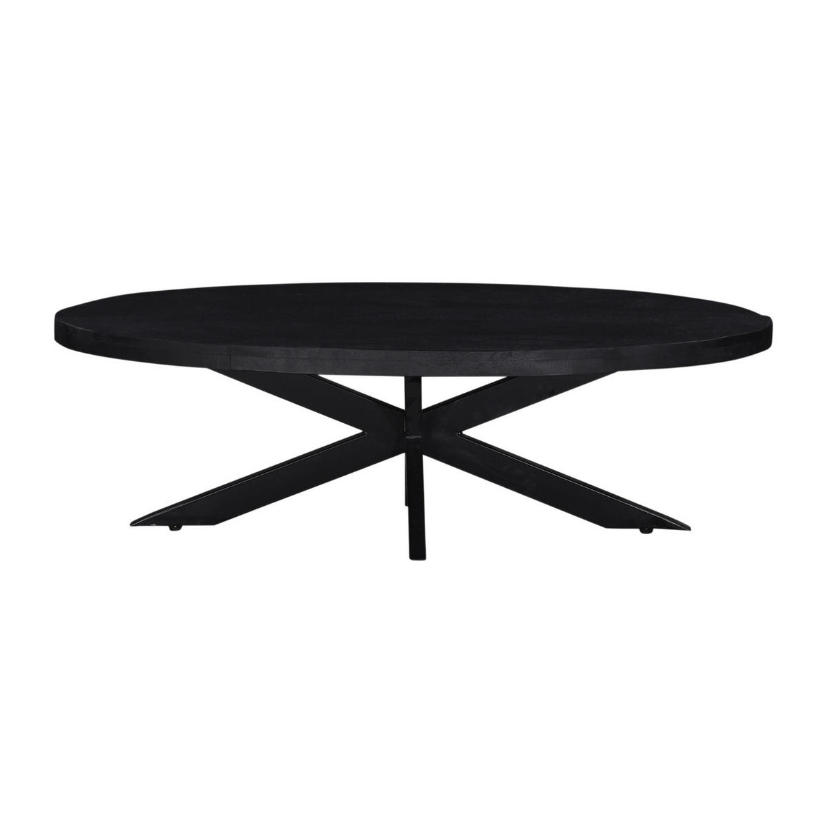 COUCHTISCH oval aus Mangoholz 130cm, schwarz - Schwarz, Holz (130/70/40cm) - Giga Meubel