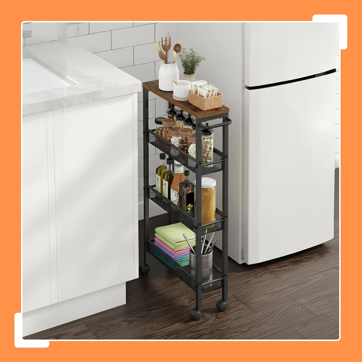 NISCHENWAGEN - Schwarz, Holzwerkstoff/Kunststoff (13/77/45.5cm) - Relaxdays