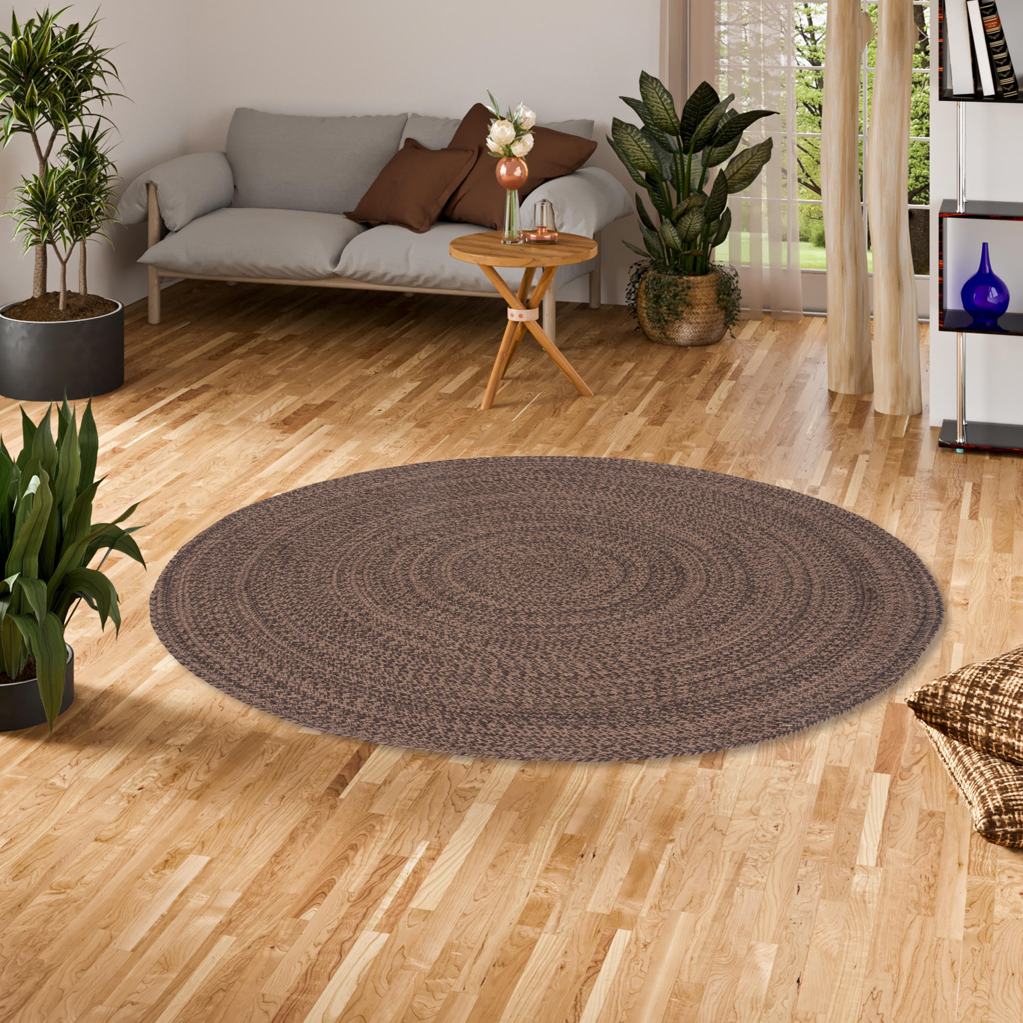 NATURFASER TEPPICH HANDGEFERTIGT JUTE KAYA RUND - Braun, Textil (200/200cm) - Pergamon