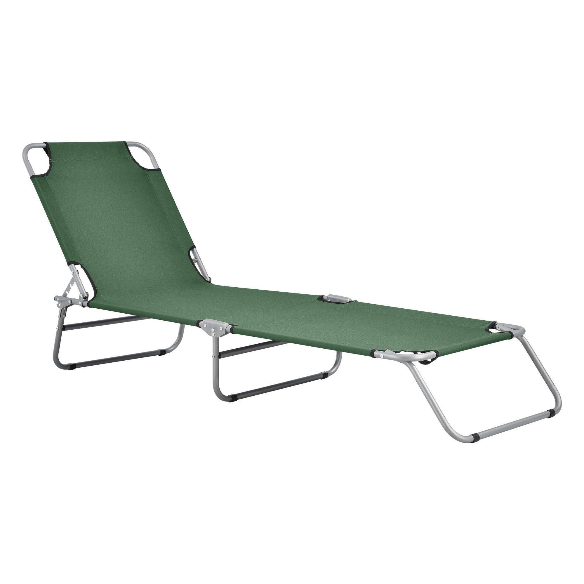 SONNENLIEGE Carcao - Dunkelgrün, Textil/Metall (186/24/55cm) - casa.pro