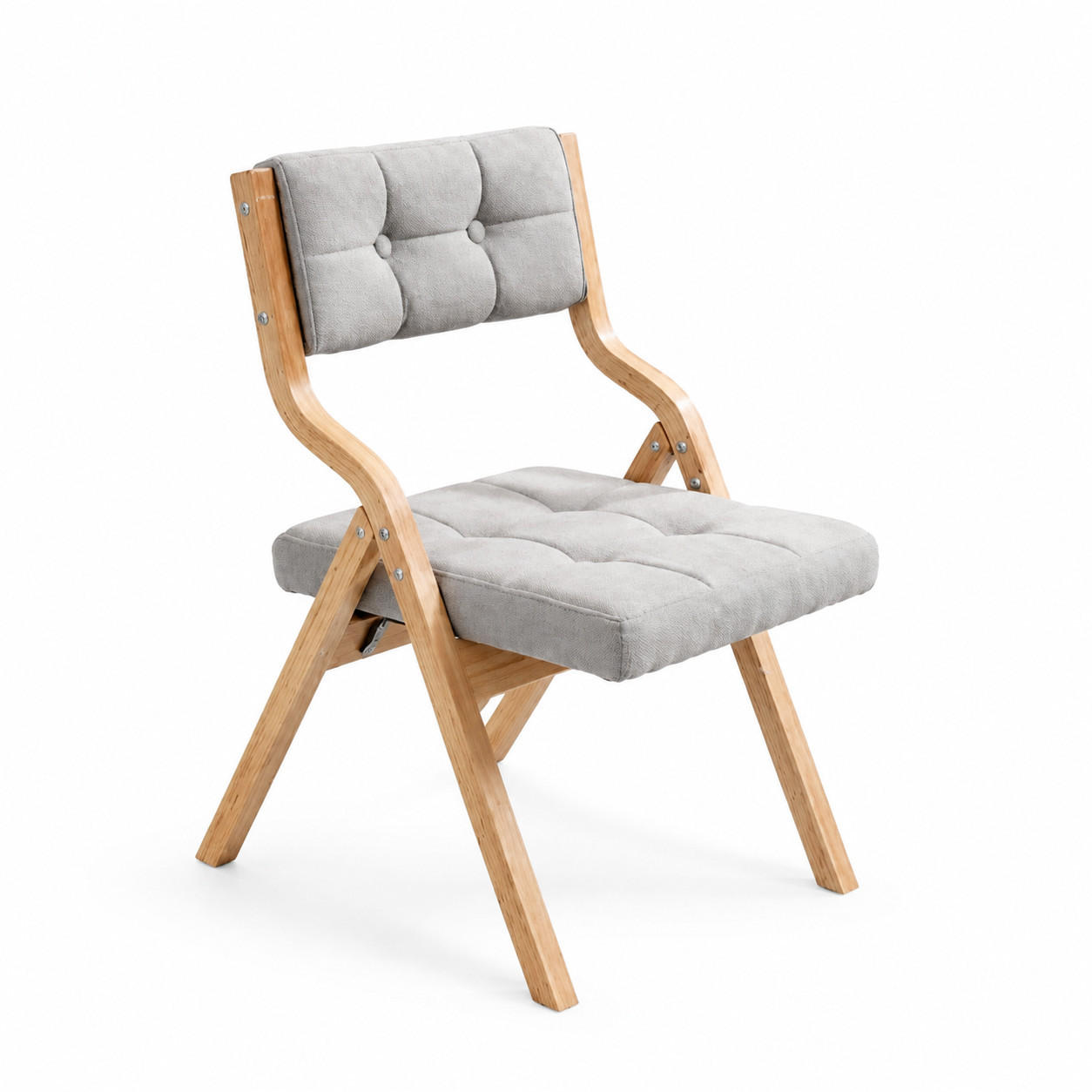 KLAPPSTUHL gepolstert 2er-Set Holz Grau - Grau, Holz (48/77/61cm) - Meubliv