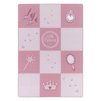 TEPPICH Kinder Flachgewebe Prinzessin-Motiv Polyamid rutschfest Spielzimmer Pink Rechteckig 100x150 - Rosa, Textil (100/150cm) - KADIMA DESIGN