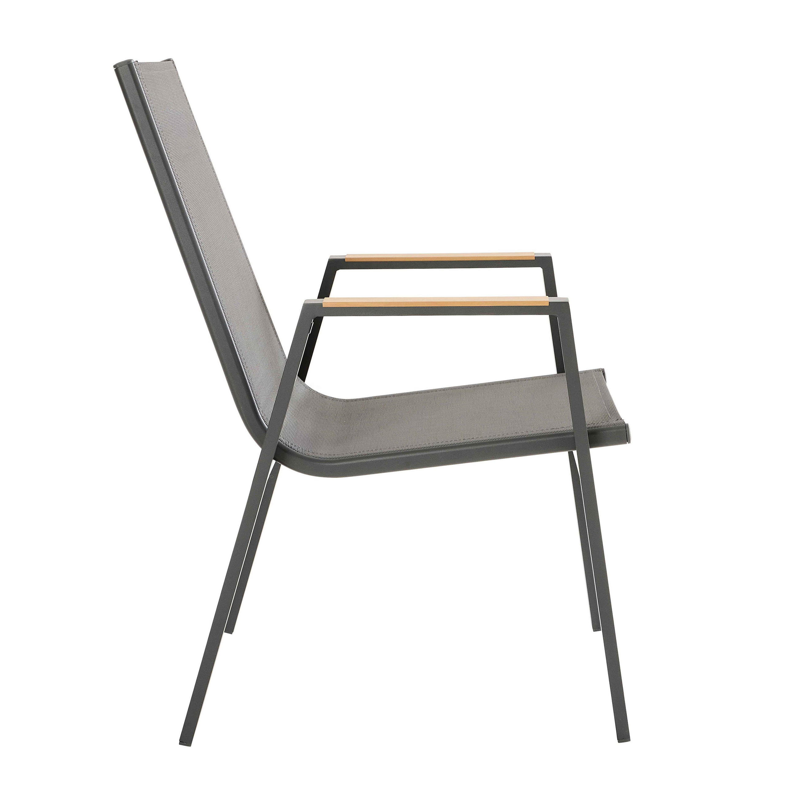 GARTENSTÜHLE 2-tlg., Grau - Grau, Textil (66/94/56cm) - Oviala