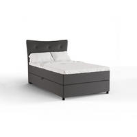 BOXBETT Nevada 120x200 cm Polsterbett mit hochwertiger Bonell-Matratze und Topper -Dunkelgrau - Anthrazit, Holz (120/200cm) - Panda Möbel