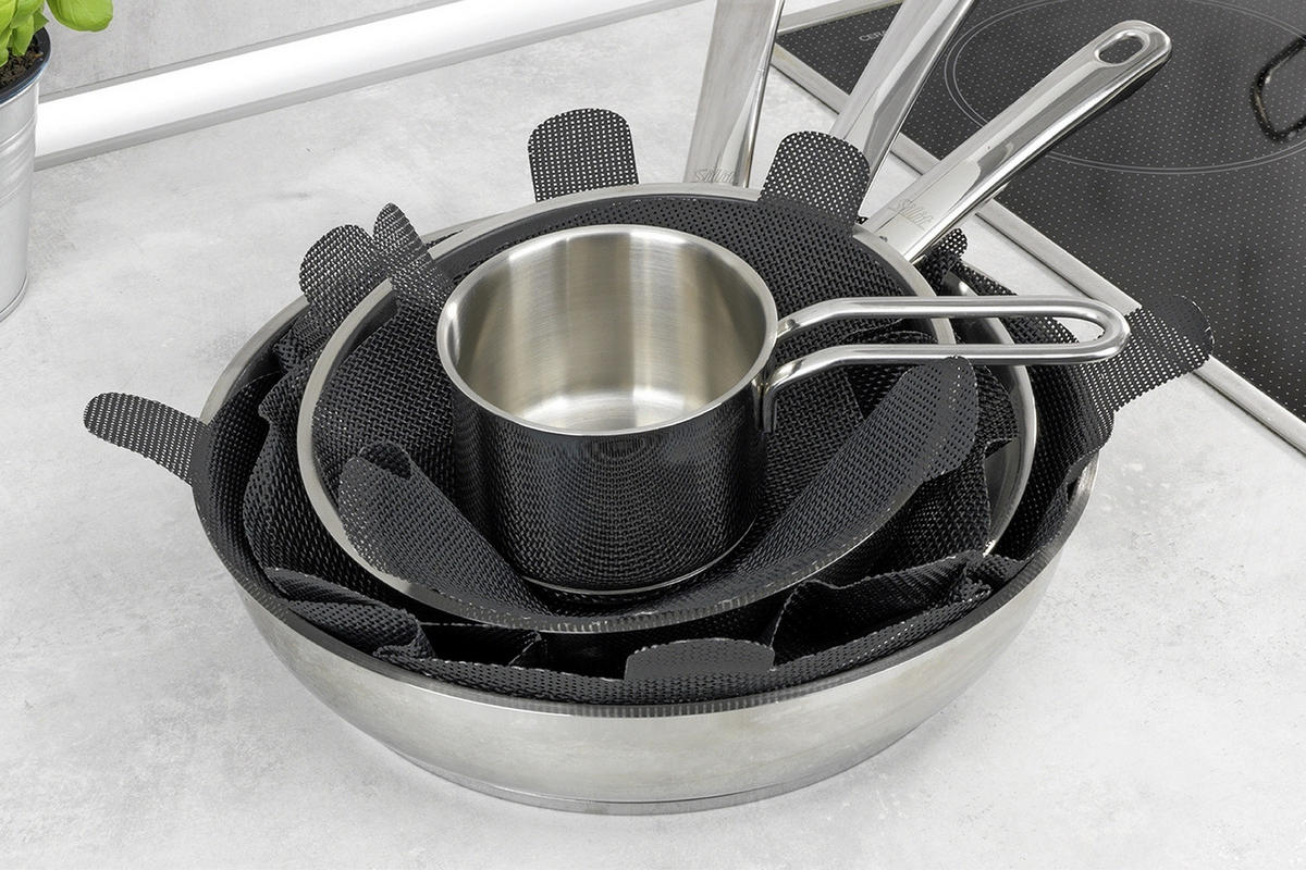 PFANNENSCHONER 3er-Set - Schwarz, Textil (25/25cm) - Maximex