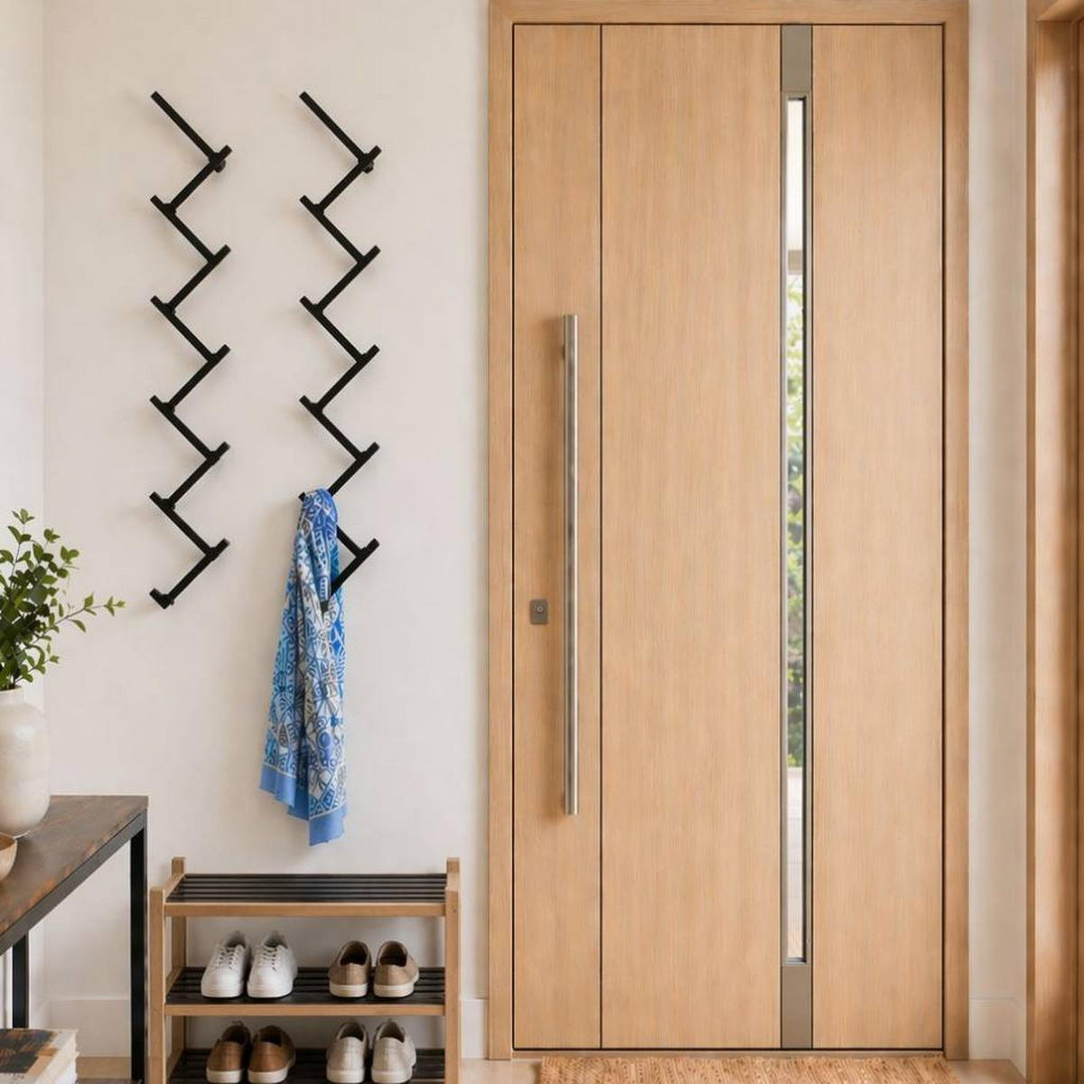 DANDIBO Wandgarderobe mit 10 Haken Garderobenhaken 96281 Garderobe Schwarz 80 cm Kleiderhaken Wandregal Haken - Schwarz, Metall (13.5/78.5/6.5cm) - DanDiBo