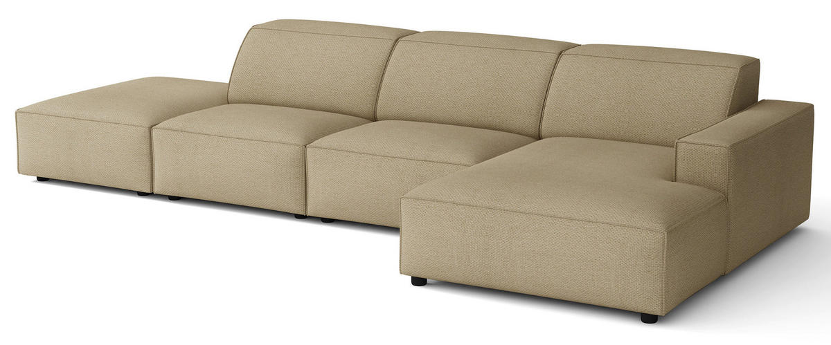ROHOVÁ pohovka Sellmo, 344 cm - čierna/cappuccino, textil/plast (166/350cm) - Selsey