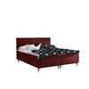 BOXBETT Mit Bettkasten Matratze + Topper BELLA Stoff Riviera Rotwein 200x200 cm H2-Pocket - Rot, Holz (200/200cm) - Kaiser Möbel
