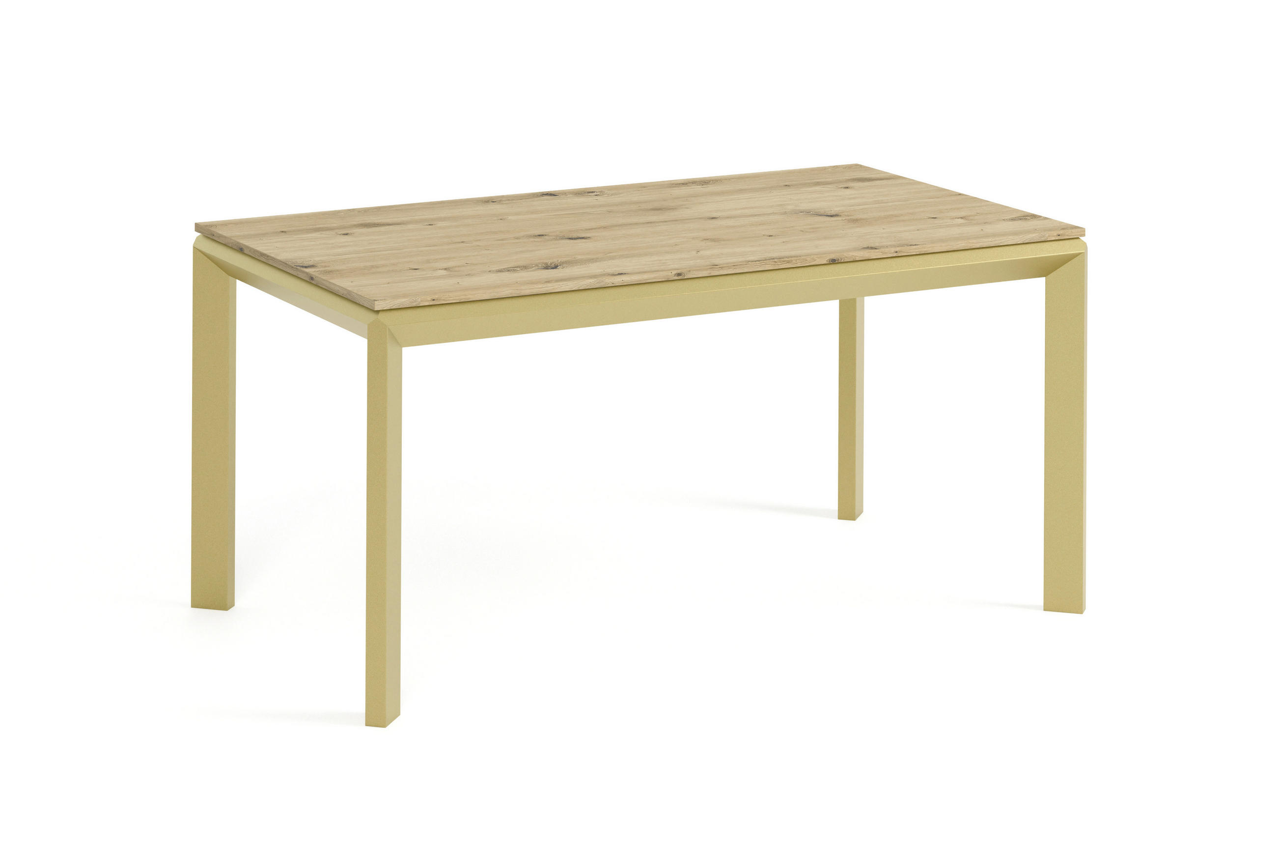 Meblini Esstisch Eiche Artisan, Gold 160x76x90 cm