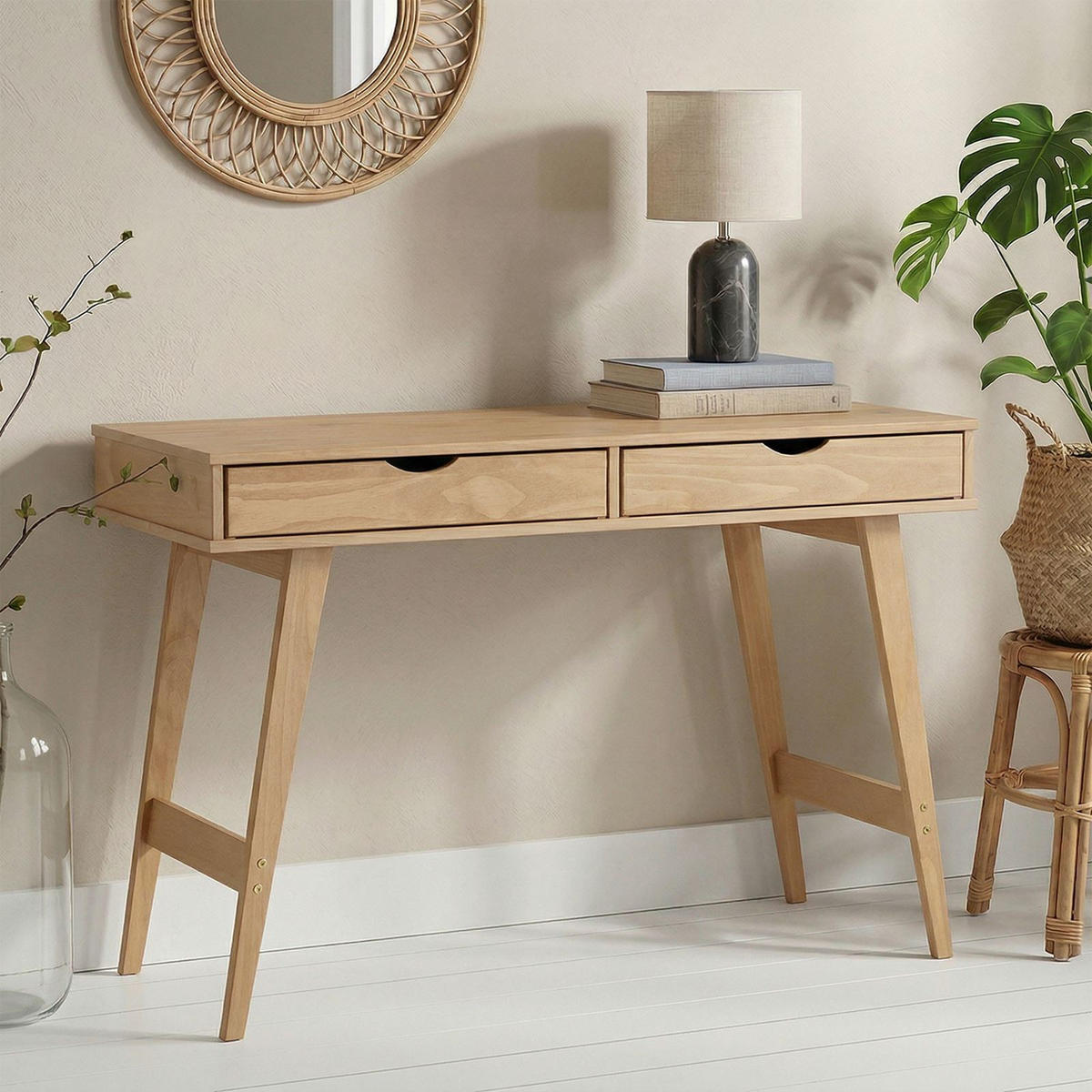 SCHREIBTISCH MILO braun - Braun, Holz (50/110/75cm) - IDIMEX