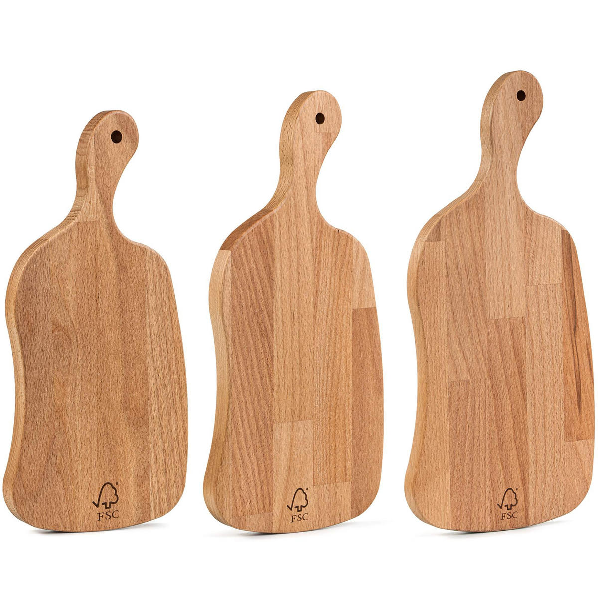 SCHNEIDEBRETT Holz Buche geölt LIVO 3-tlg - Buchefarben, Holz (21/49cm) - KONSIMO®