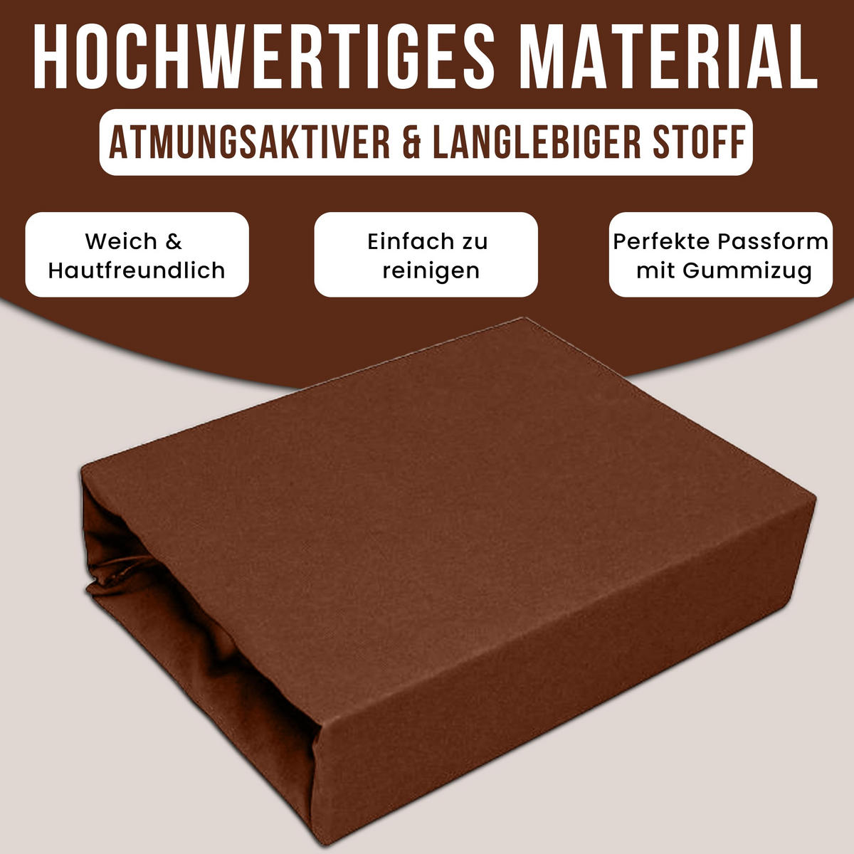 SPANNBETTLAKEN 160/200 cm, Jersey Elastisch 100 % Baumwolle Schokoladenbraun - Dunkelbraun, Textil (160/200cm) - Best For Home