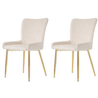 ARMLEHNSTUHL-SET DE-37030 2 Stück mit goldenen Metallbeinen Beige - Beige/Goldfarben, Metall (58/85/47cm) - ComfortXL