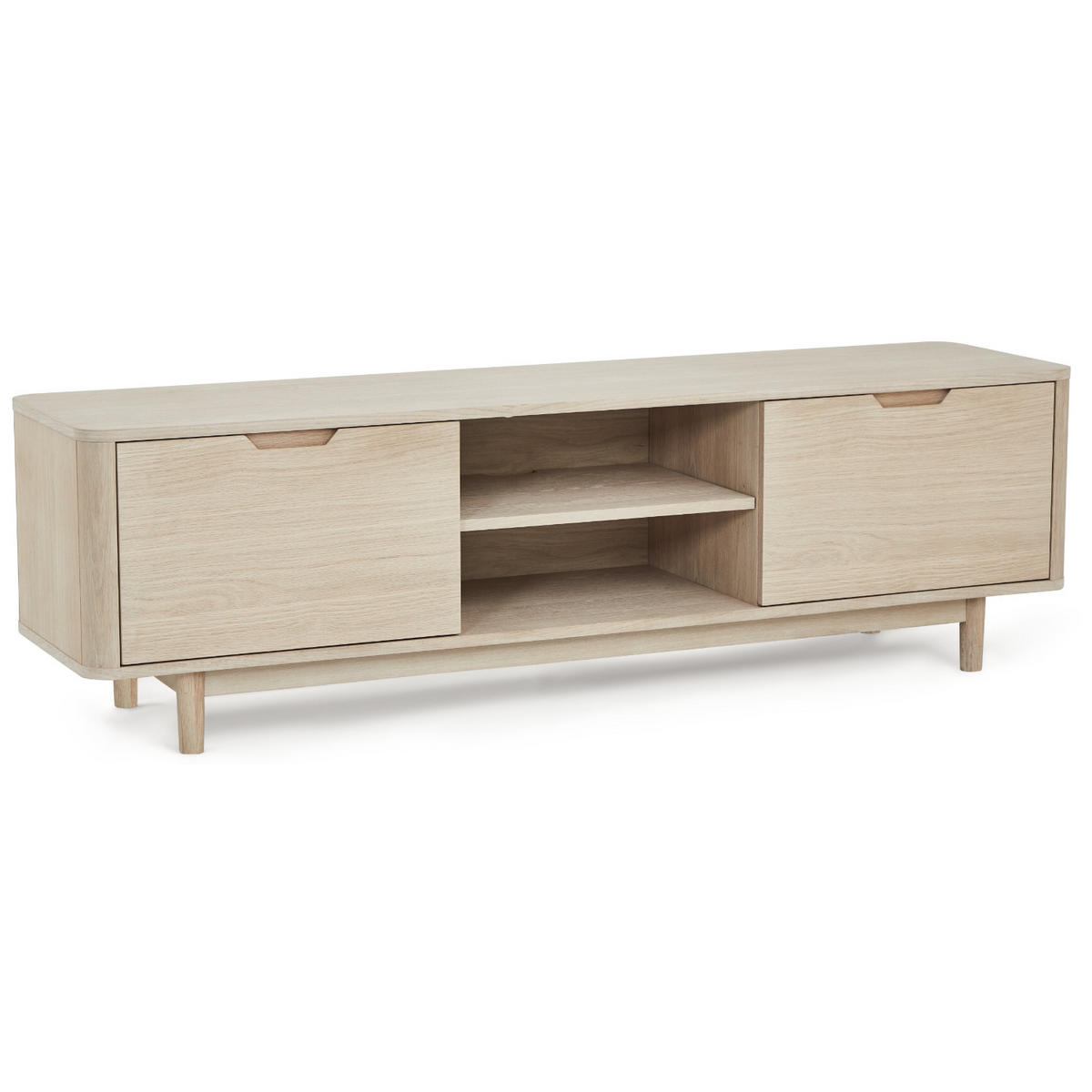 TV-ELEMENT Eiche massiv - Eichefarben, Holz (180/52/45cm) - Furnhouse