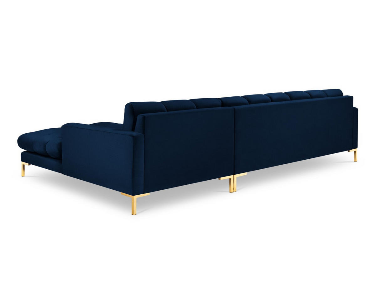 ECKSOFA rechts Mamaia aus Samt königsblau 5 Sitzplätze - Blau, Textil (185/293cm) - Micadoni
