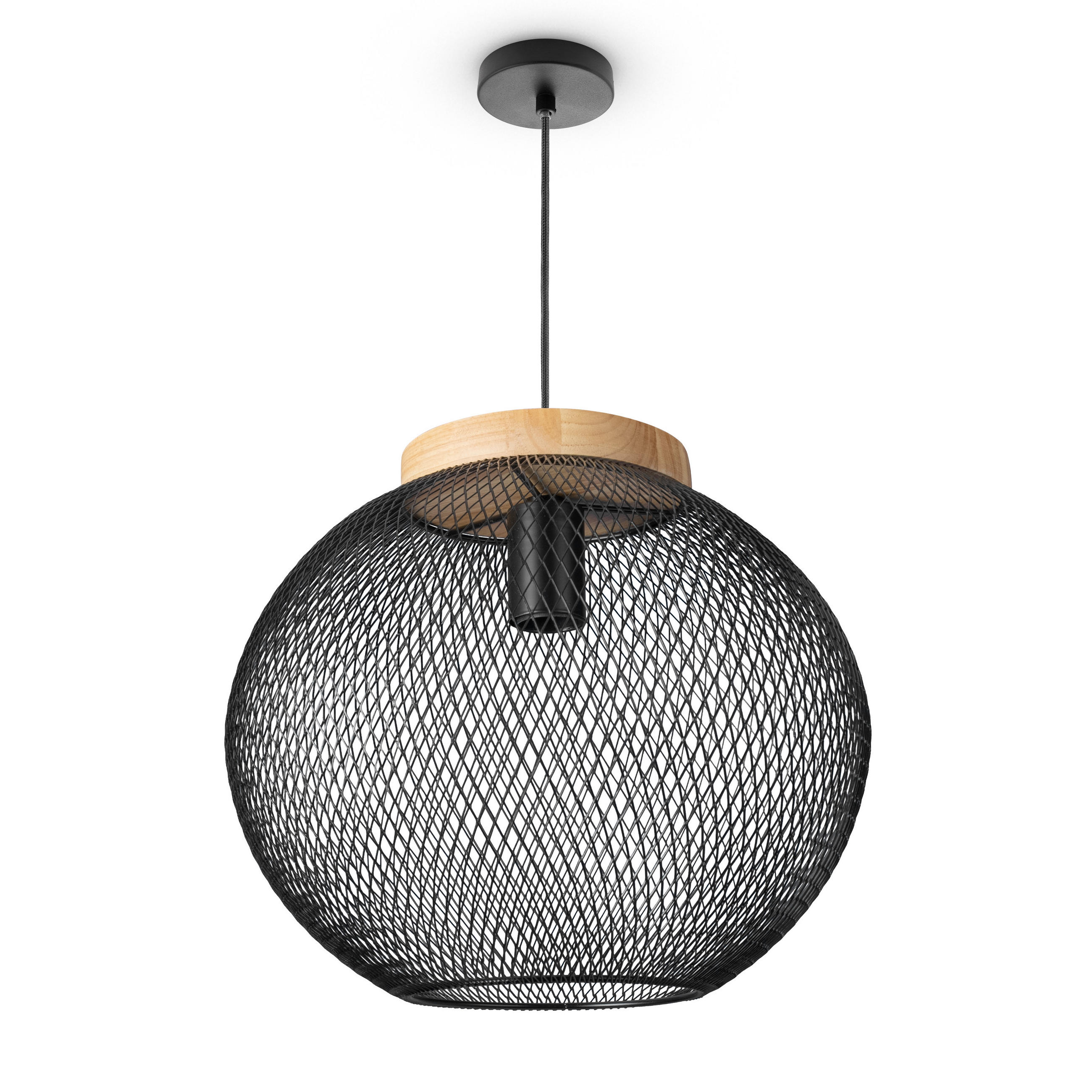 PENDELLEUCHTE Trapu S - Schwarz, Metall (35/35/31cm) - Paco Home