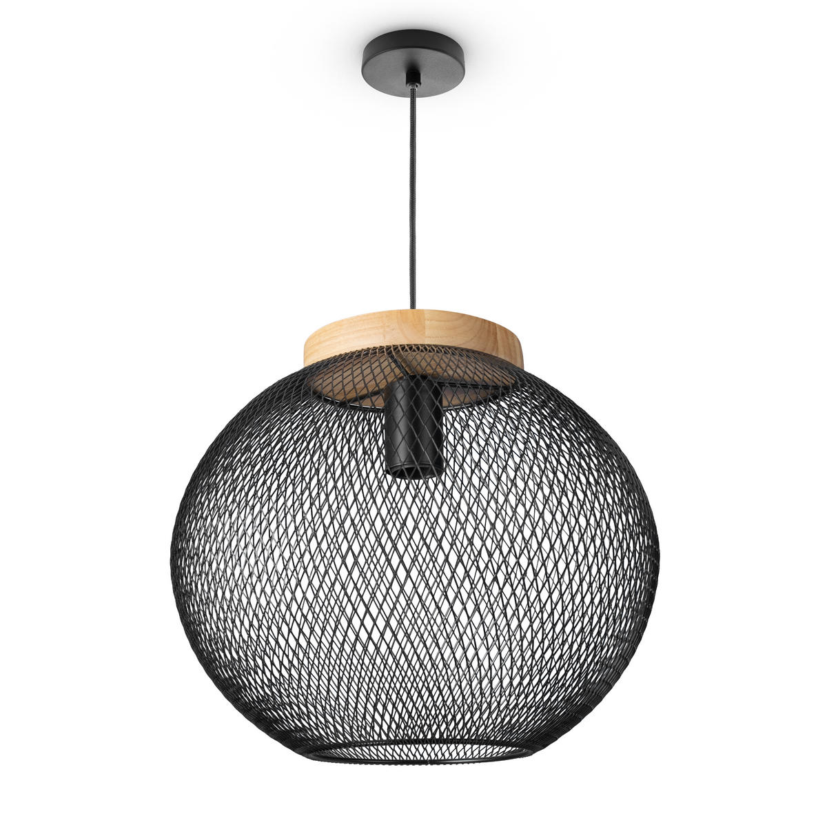 PENDELLEUCHTE Trapu S - Schwarz, Metall (35/35/31cm) - Paco Home