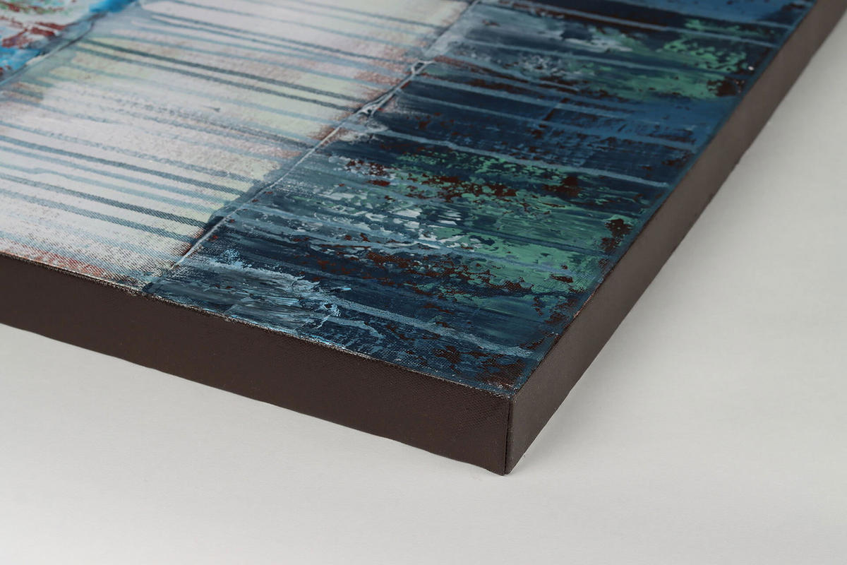 ÖLGEMÄLDE 80/120 cm - Türkis/Blau, Holz/Textil (2/120cm) - KUNSTLOFT