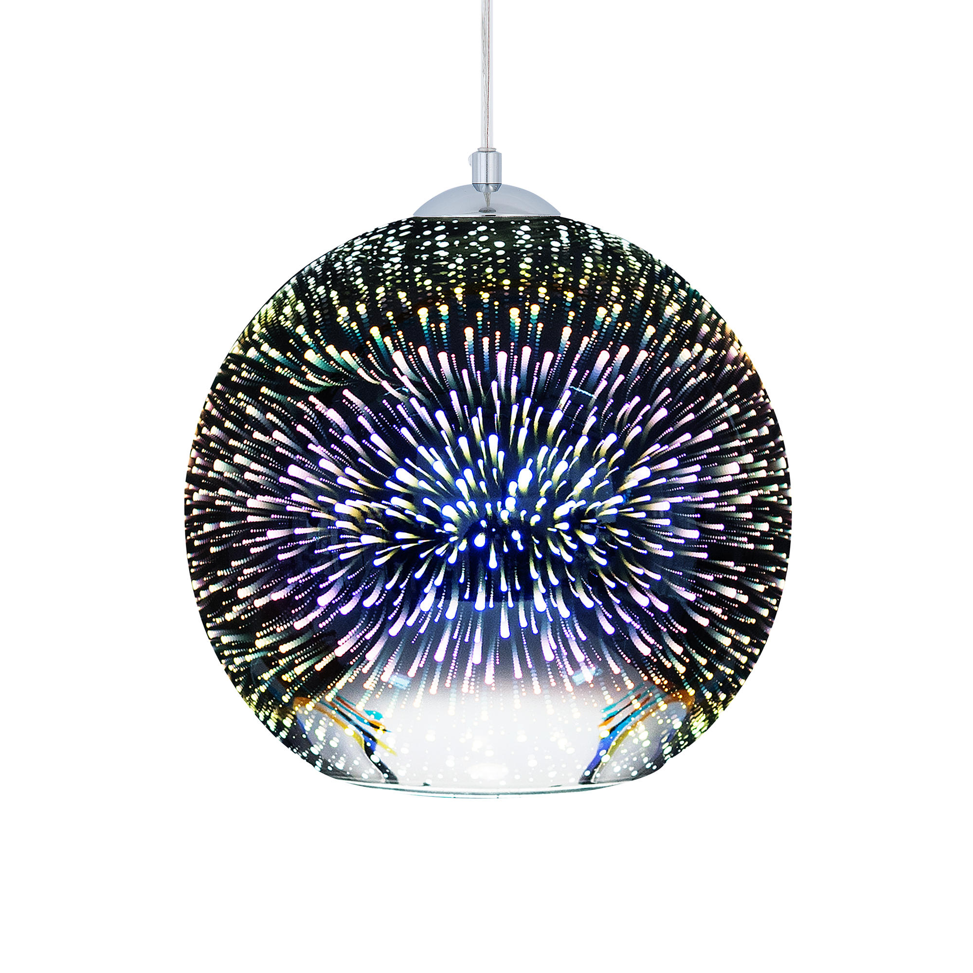 HÄNGELEUCHTE Sessera 25/25/118 cm - Silberfarben, Glas (25/25/118cm) - Beliani