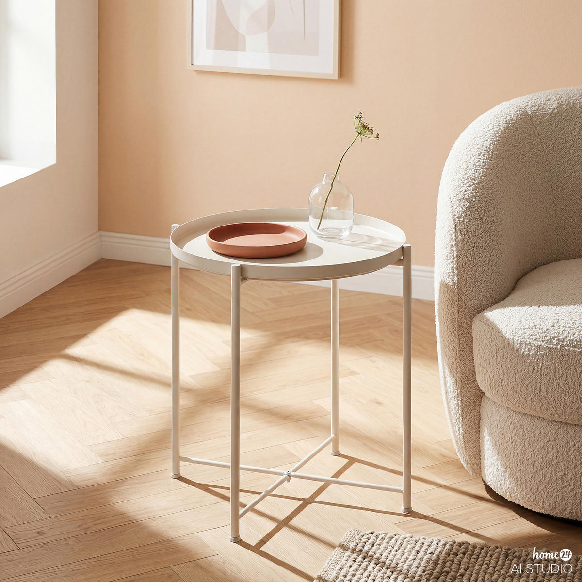 BEISTELLTISCH - Metall - Weiß, Kunststoff/Metall (45/45/53cm) - home24