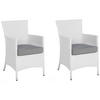 GARTENSESSEL 2er-Set PE Rattan weiß Italy - Weiß, Kunststoff (46/86/60cm) - Beliani