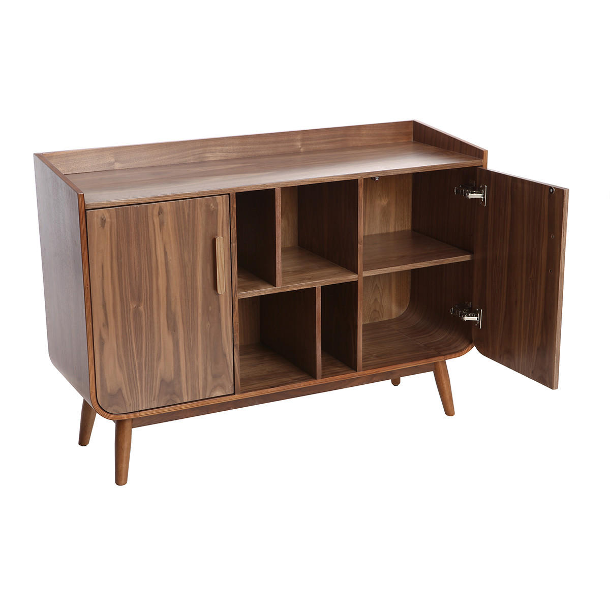 SIDEBOARD Vintage Holz Nussbaum HALLEN - Walnussfarben, Holz (40/86/122cm) - Miliboo
