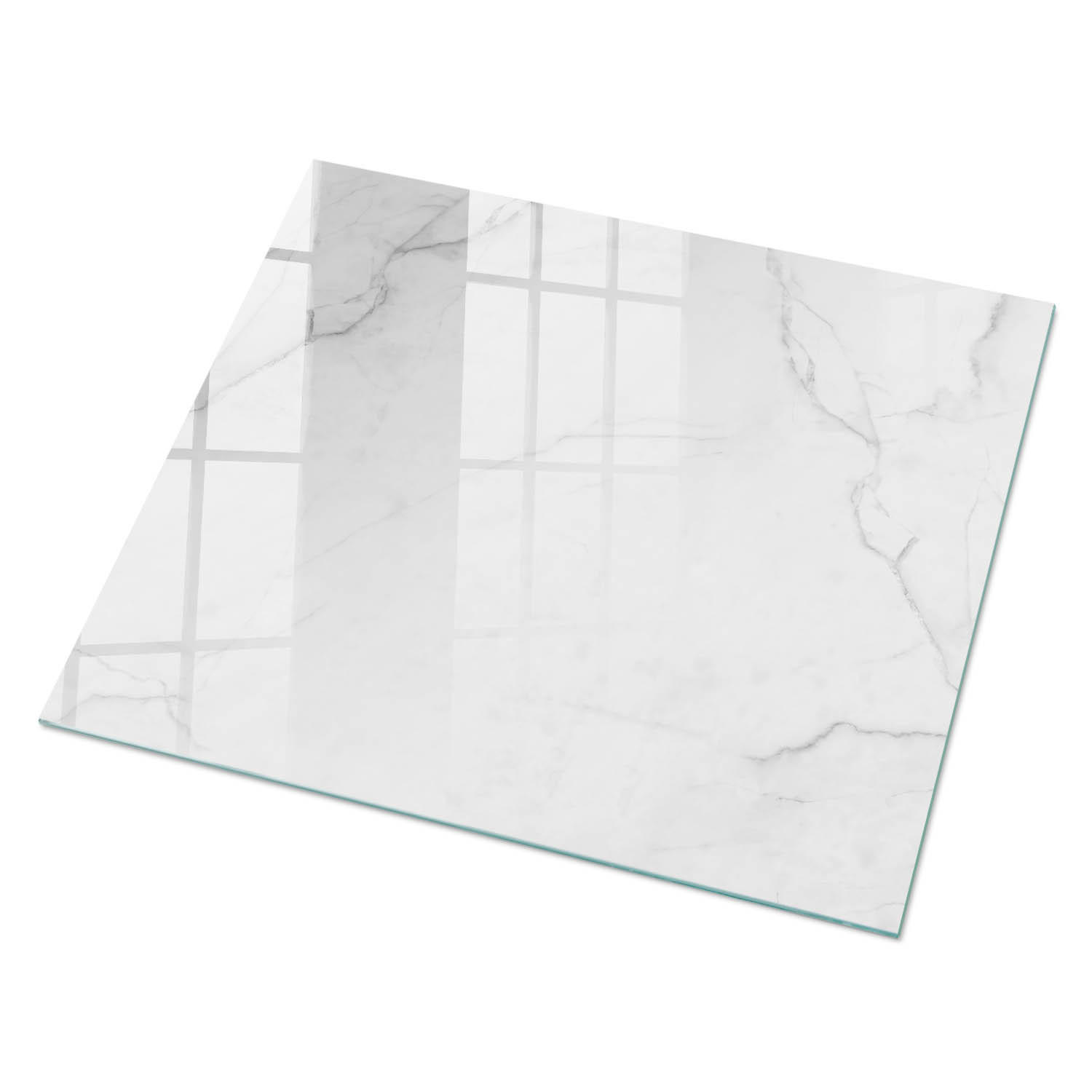 GLASPLATTE 80x60 cm – Weißer Marmor - Gelb, Glas (0.4/80/60cm) - ArtPrintCave