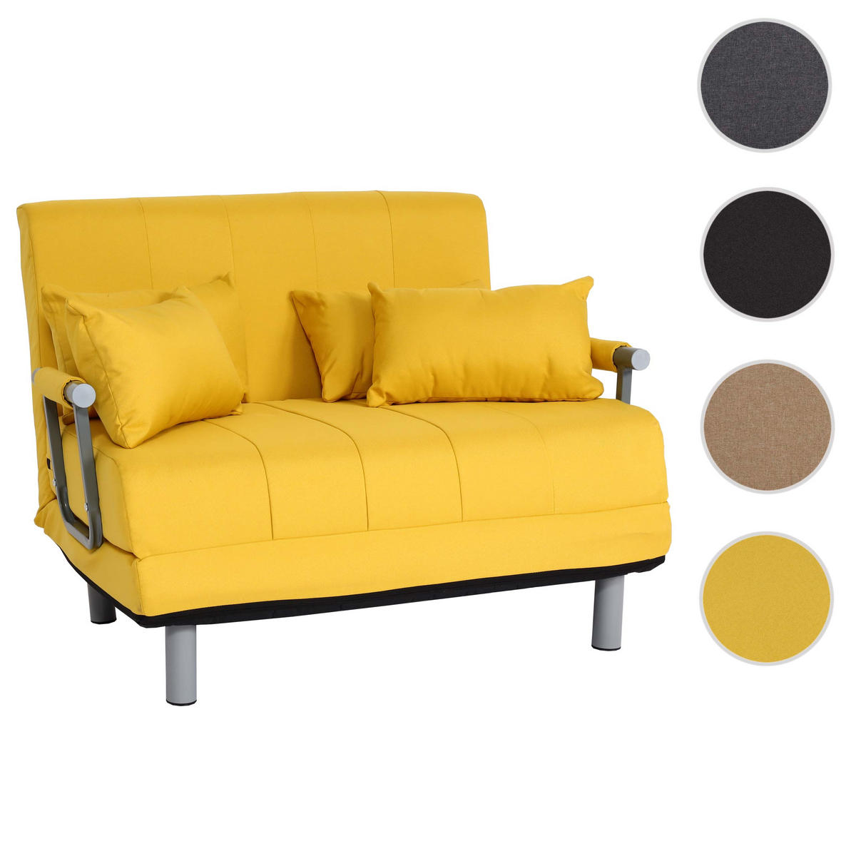 SCHLAFSESSEL Gelb - Gelb, Textil (105/80/186cm) - MCW