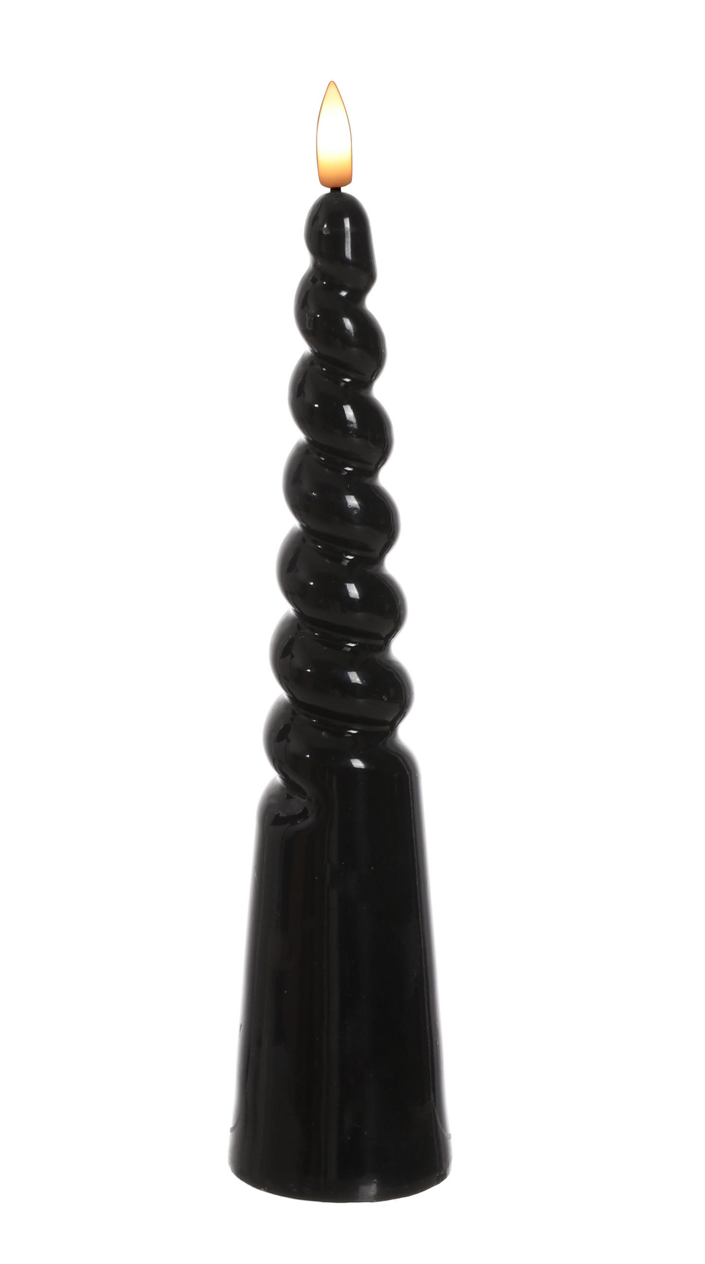 LED-KERZE Idalia Schwarz 7.5/4/27.5 cm Kunstoff - Schwarz, Kunststoff (7.5/4/27.5cm) - Mondex